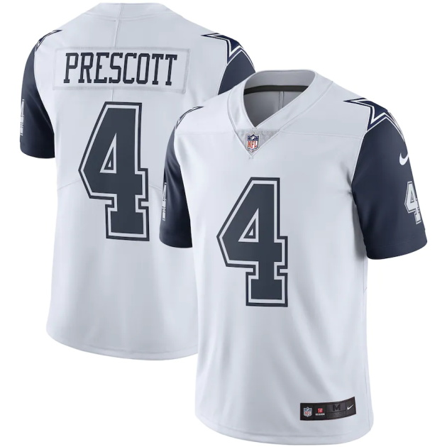 mens nike dak prescott dallas cowboys white color rush vapor limited jersey